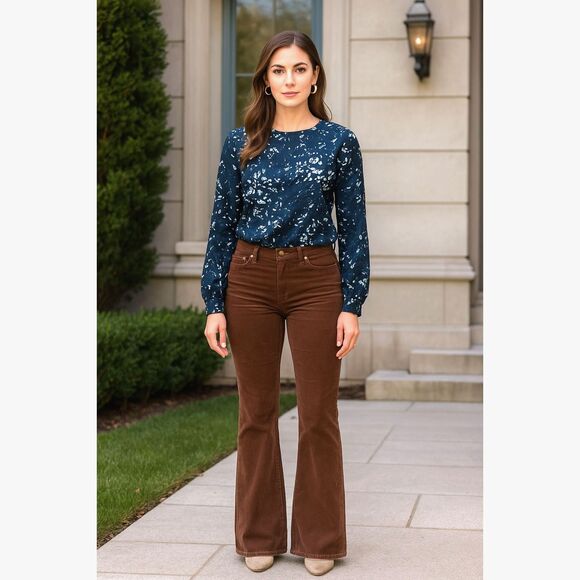 Tory Burch Pants - TORY BURCH Brown Cotton Corduroy Boot Cut Flare Pants Trousers Women's Size 4